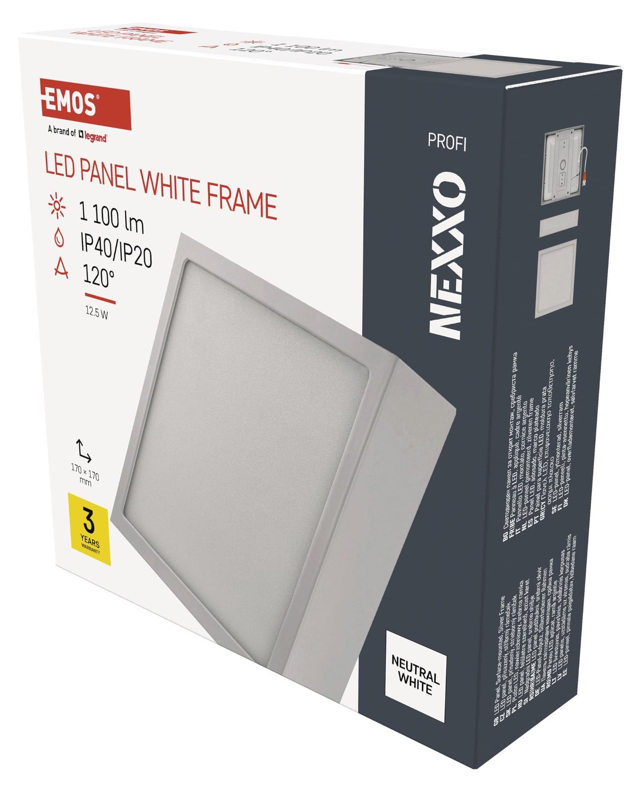 Emos NEXXO LED inbouwspot, vierkant, wit, 12,5W, neutraal wit, ZM6135