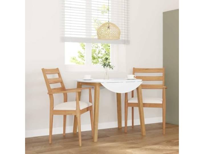 HEFZGDB Esszimmerstühle mit Kissen 2 STK. Massivholz Gummibaum Ergonomische Rückenlehne für Komfort und Langlebigkeit