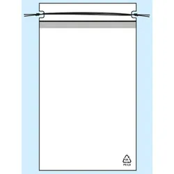 1000 Kordelzugbeutel, LDPE -Folie 50 μm 250 x 370 mm, transparent