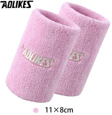 Uplifted Finds AOLIKES Terry Cloth Sports Wrist Bands For Sweat Absorption 11cm Pink