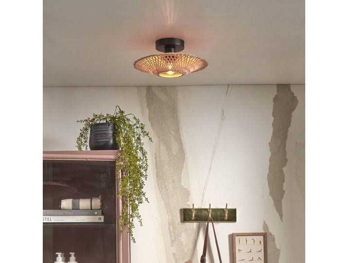 Good & Mojo Deckenlampe Kalimantan, dimmbar, schwarz, für Wohn- / Esszimmer, Bambus, Design, Deckenlampe