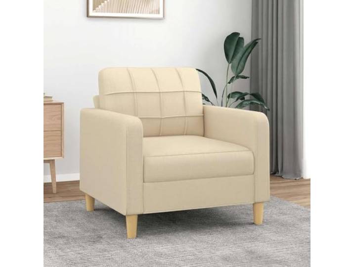HEFZGDB Sofasessel Creme 60 cm Stoff Moderner Wohnzimmer Sessel mit Strapazierfähigem Bezug und Robustem Metallgestell für Bequemes Sitzen und Entspannen