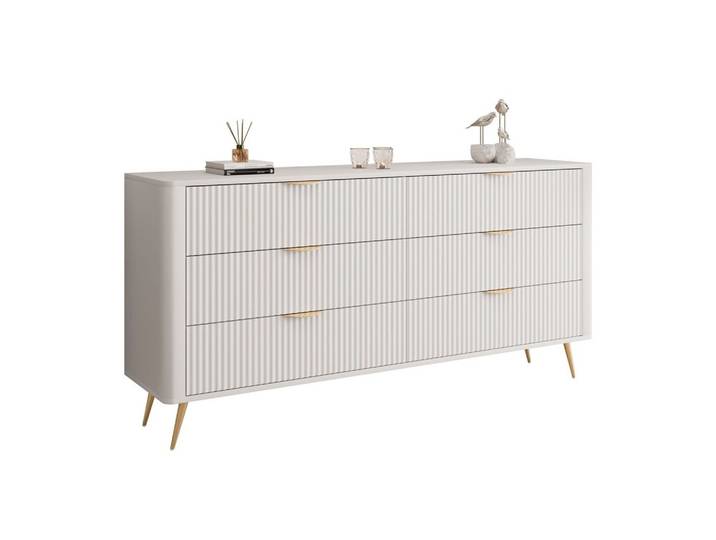 SIDEBOARD SCARLETT 6S MIT SCHUBLADEN BEIGE + GOLD