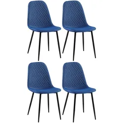 CLP 4er Set Stühle Giverny Stoff   Farbe: blau, Material: Stoff