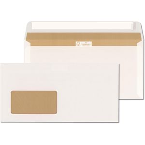 ÖKI Briefumschläge Natur, 44481, weiß, C6/5, mit Fenster, haftklebend, 90g/m², 1000 Stück