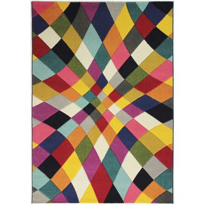 Teppich FLAIR RUGS "Rhumba", bunt (multi), B:200cm H:10mm L:290cm, Polypropylen, Teppiche, Teppich, fußbodenheizungsgeeignet, strapazierfähig, buntes Muster, Rauten