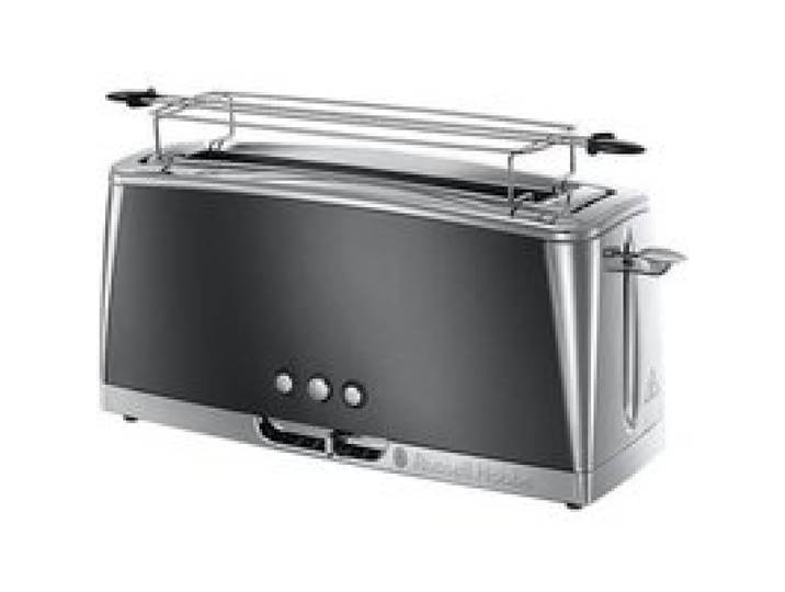 Grille-pain RUSSELL HOBBS Luna - Spécial Baguette - Cuisson Rapide - Chauffe Viennoiserie - Gris