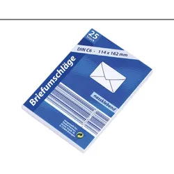 Briefumschläge C6 Kuverts weiß Hüllen Versandtaschen 25 Stück Büro Papier Brief
