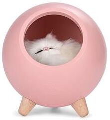 Inspired Finds Cute Kitten Nest Touch Sensor Rechargeable Cat Night Light pink