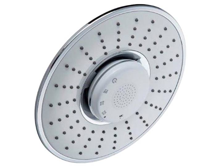 Regenduschkopf ADOB Bluetooth , grau (chromfarben), B:21cm, Duschköpfe, Regenduschkopf, mit Bluetoothlautsprecher für Musik oder Telefon