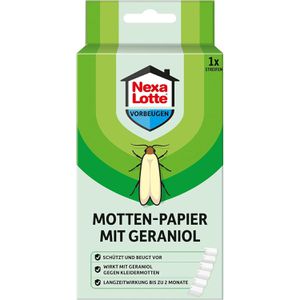 Nexa-Lotte Mottenschutz Motten-Papier, mit Geraniol-Duft, gegen Kleidermotten, 12 Stück