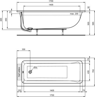 IDEAL STANDARD T540201 Körperform-Badewanne La Dolce Vita