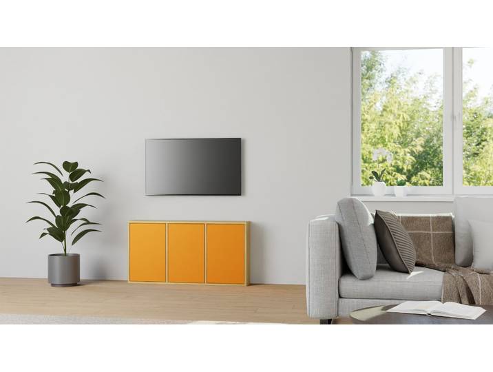 Stylishes 20 cm tiefes Sideboard Eiche Natur geölt