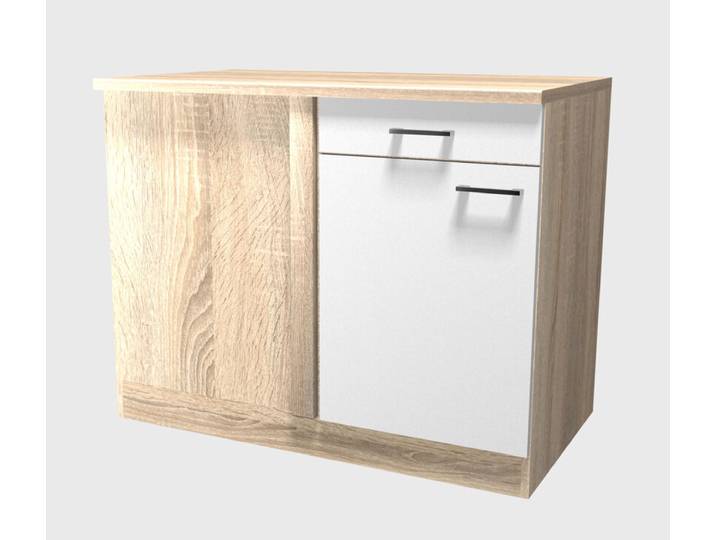 Eckunterschrank Samoa Weiß/Braun 110x85x57cm