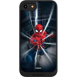 Nivocase Handyhülle für Apple iPhone 7 Hülle NIVOpure Case Schwarz Kinofilm Marvel Spider-Man (Apple iPhone 7), Smartphone Hülle, Schwarz