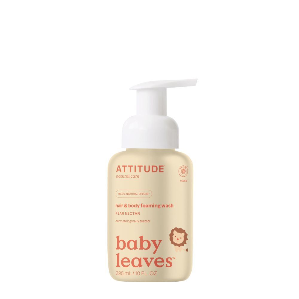 Attitude Baby Leaves 2-in-1 Haar & Lichaam Schuimende Wasgel Peer Nectar 295 ml Waschgel