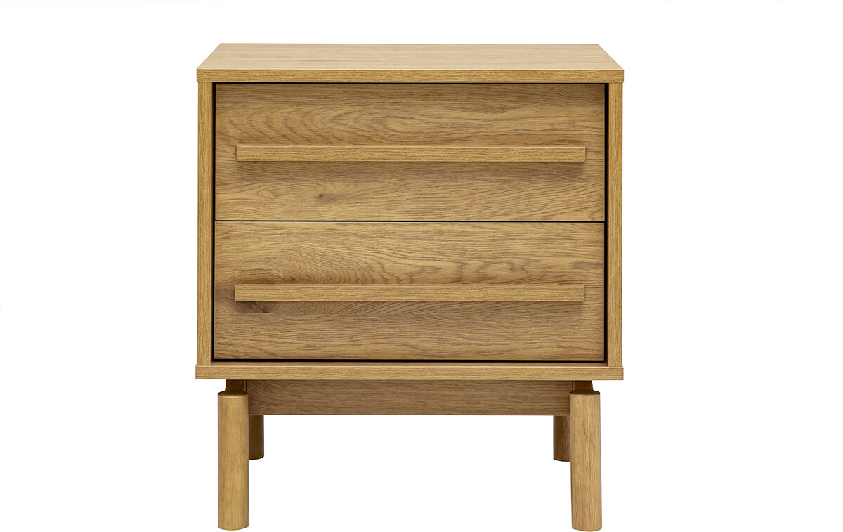 Miliboo Table de chevet finition bois chêne 2 tiroirs YSEULT