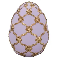 Deko-Ei Rosa mit Gold-Schleifenband 10 cm