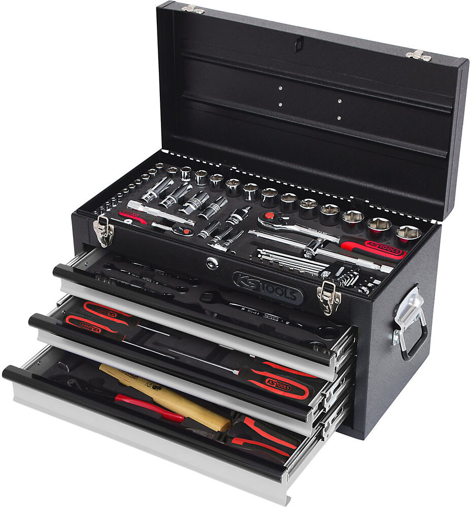 1/4'' + 1/2'' CHROMEplus Universal-Werkzeug-Satz, GEAR, 99 Teile, Flank Traction KS Tools