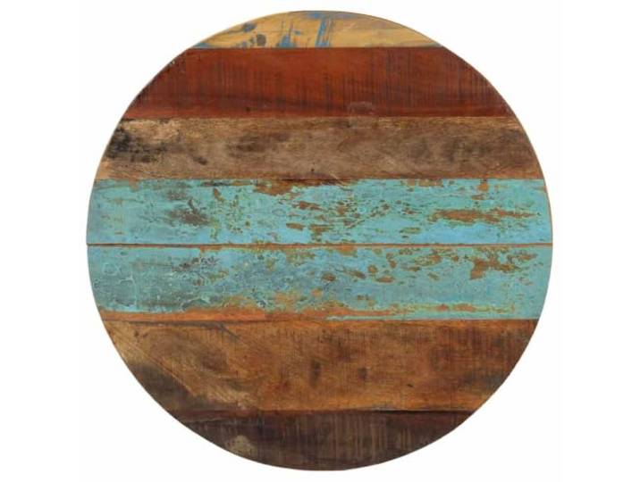 PTUGUOF Tischplatte Rund 60 cm Altholz Massiv Recyceltes Tropenholz, Mango Teak Mix, Für Couchtisch Bartisch, Einzigartige Maserung