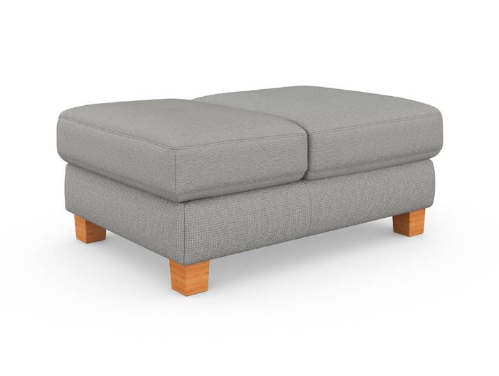 Polsterhocker SIT & MORE Dundee , silber, B:75cm H:46cm, Hocker, Polsterhocker, mit Klappfunktion, Federkern und hochwertigen Massivholzfüssen