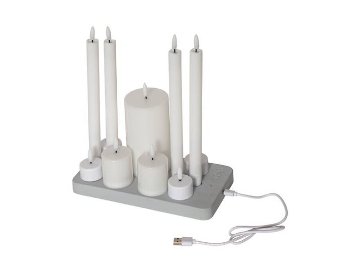 LED Pillar Kerze Flamme Charge