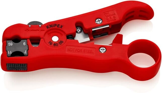 Outil de dénudage pour câbles coaxiaux et de données Knipex (16 60 06 SB)