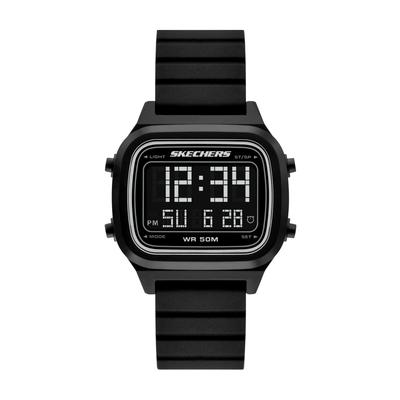Chronograph SKECHERS "FISKE", schwarz, Armbanduhren, Herren, Chronograph, Quarzuhr, Armbanduhr, Herrenuhr, Silikonarmband, digital, Tag