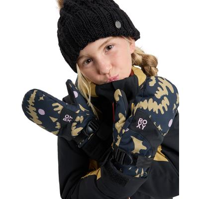 Snowboardhandschuhe ROXY "Roxy Jetty Girl", Kinder, Gr. S, fennel seed big flower rg, Obermaterial: 50% Polyester, 50% Polyurethan., Handschuhe