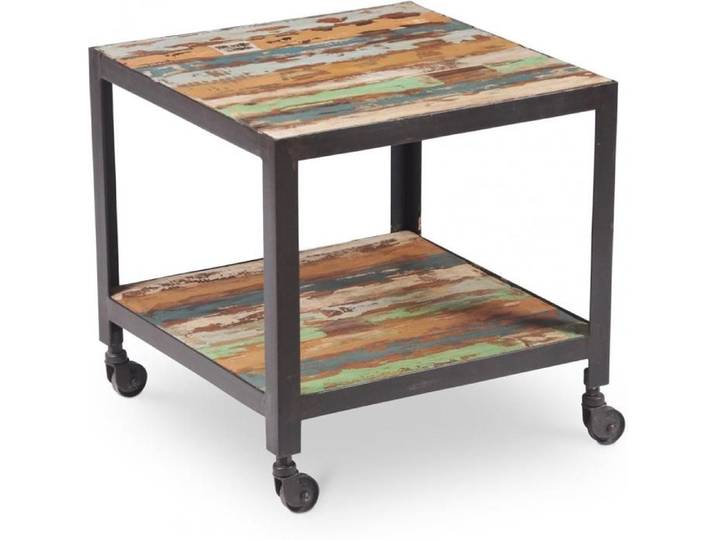 Table d'appoint Vintage Industriel - Bois coloré Noir