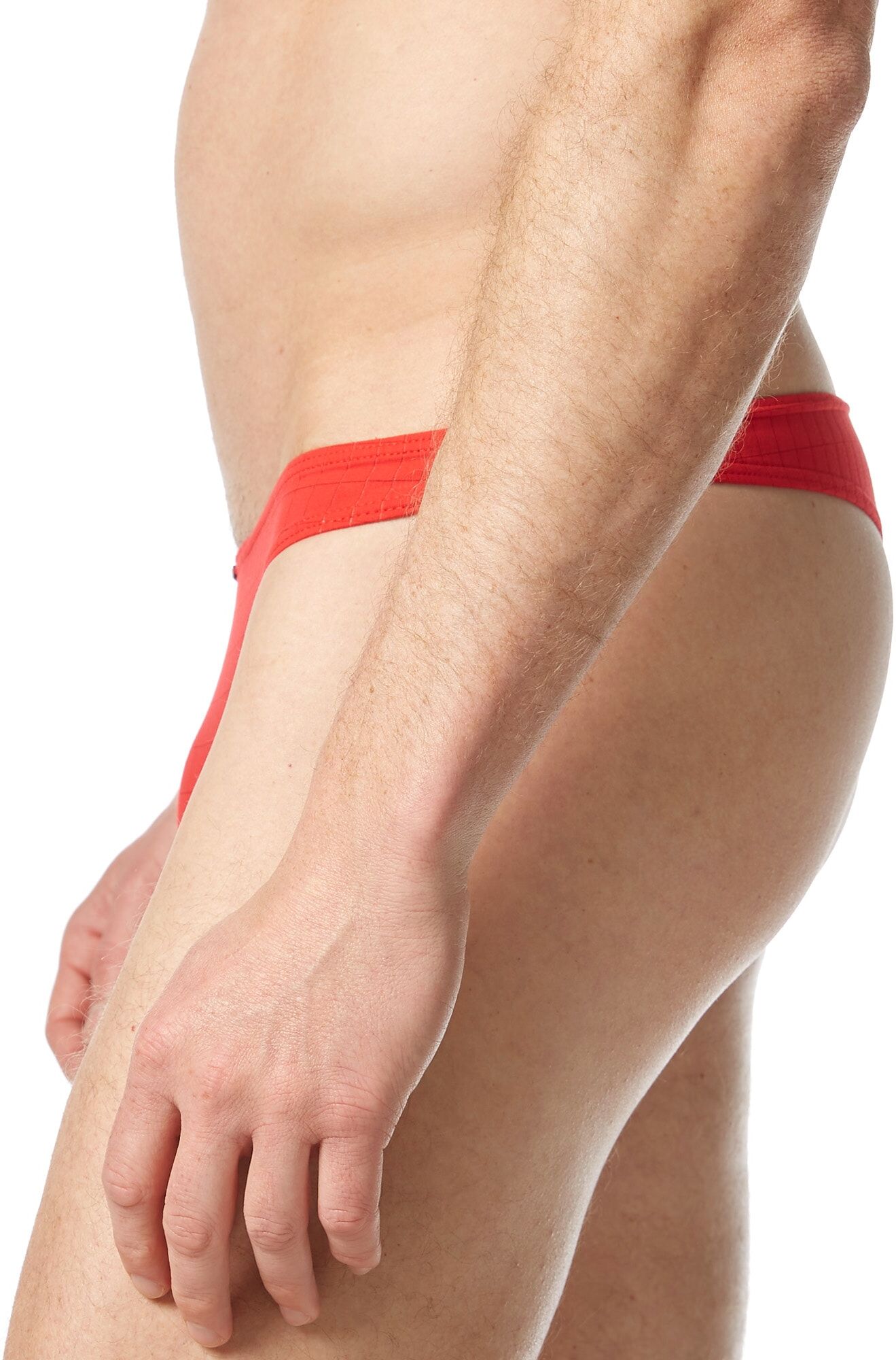 String BRUNO BANANI "CHECK LINE 2.0 STRING", Herren, Gr. 4 (S), rot (rot marine), Obermaterial: 90% Polyamid, 7% Elasthan, 3% sonstige Fasern, bequem, Unterhosen String rot marine 4 (S)