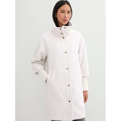 Wintermantel INSPIRATIONEN, Damen, Gr. 40, weiß (ecru), 100% Polyester, Besatz:3% Elasthan, 90% Polyacryl, 7% Polyester, Mäntel Wintermantel