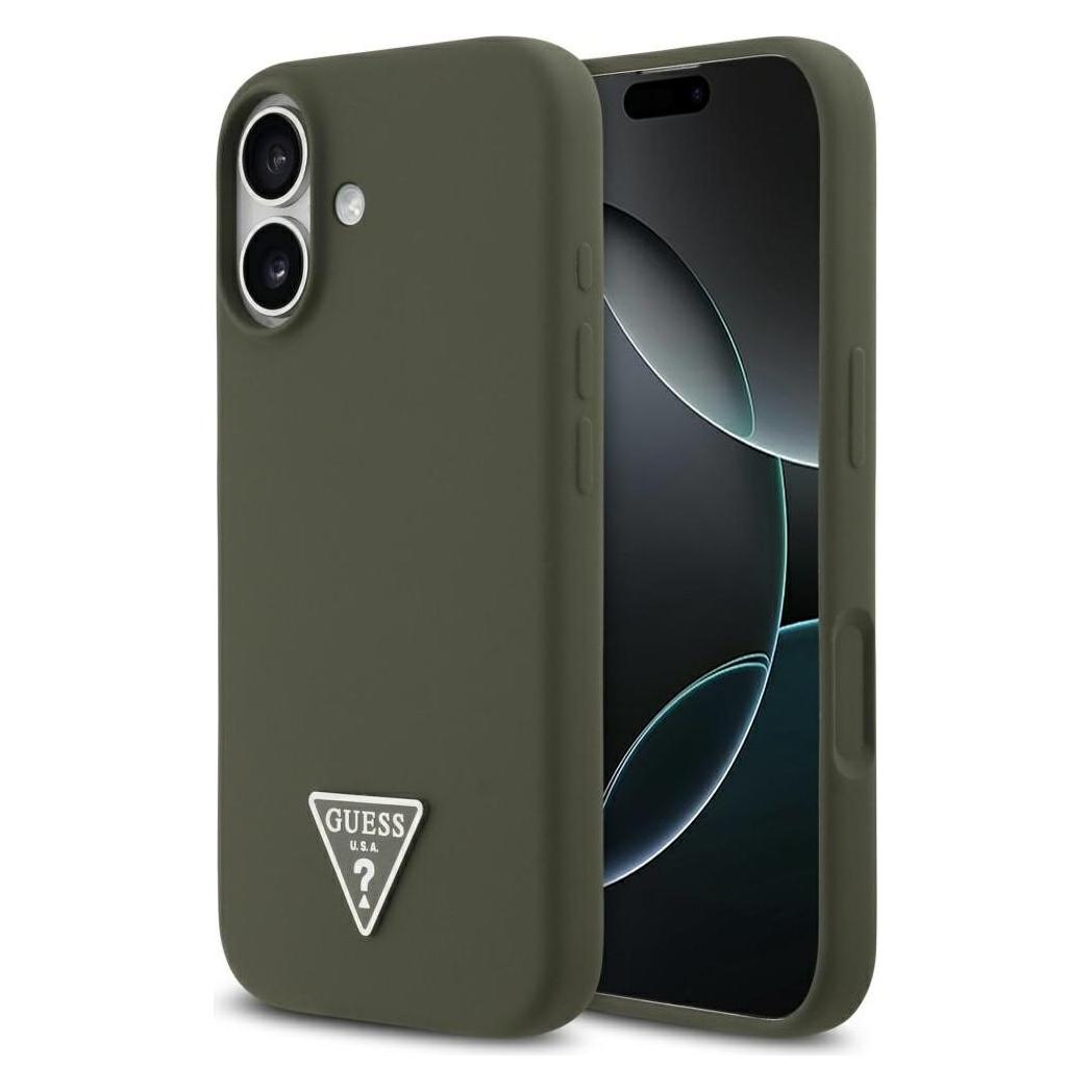 Guess - Silicone Triangle Logo MagSafe (GUHMP17SSCTRLMA) - iPhone 17 - Khaki (Apple iPhone 17) (61356399)