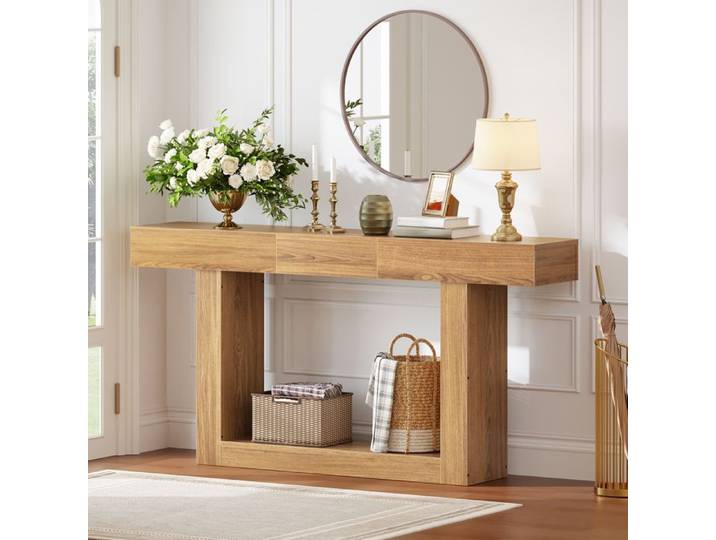 HOOBRO Console Meuble Table Console Table d'Entrée de 120 cm Table d'appoint Bout de Canapé pour Entrée Salon