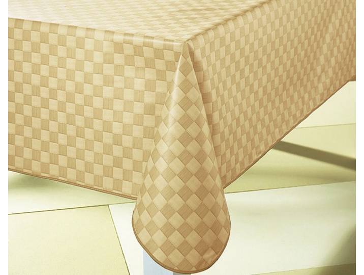 Wachstischtuch in bewährter Qualität, Beige, Größe 130 (Tischdecke, 130x160 cm)