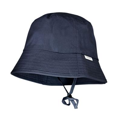Fischerhut MAXIMO, Jungen, Gr. 53, blau (navy), Popeline, Baumwolle, unifarben, Hüte, schützt vor UV, mit Bindeband, bequem, basic, Baumwolle
