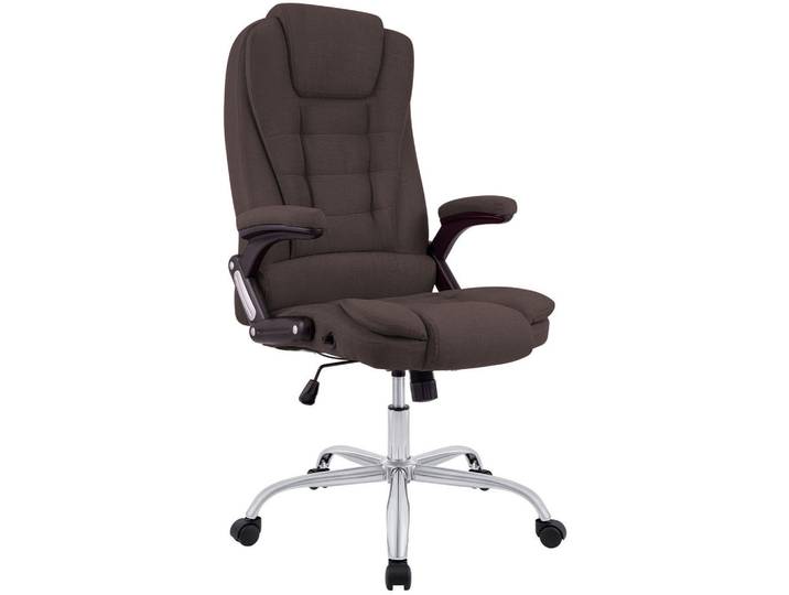 CLP Chefsessel Stoff Braun, Metall, 69.5x113x78 cm, Büromöbel, Bürostühle, Chefsessel