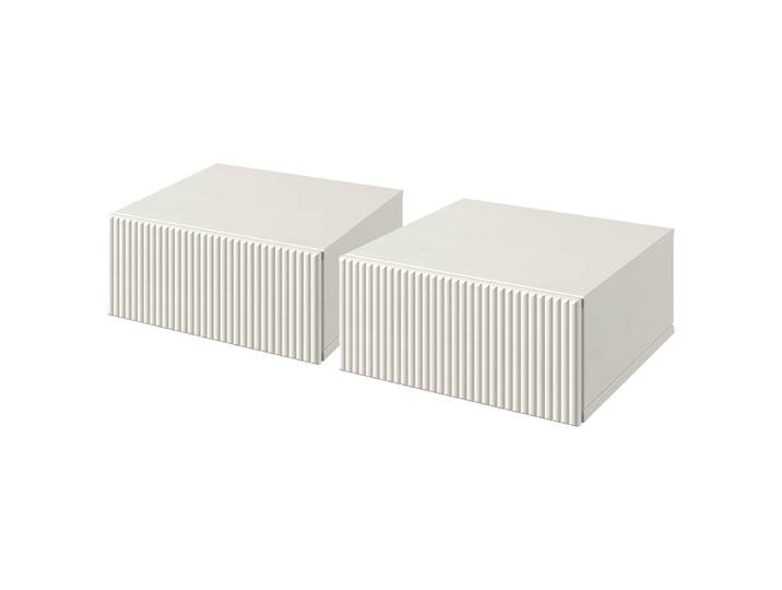 Massive Hänge-Nachtkommode SKAO 2er Set 40 x 17 x 38cm Beige/Kaschmir