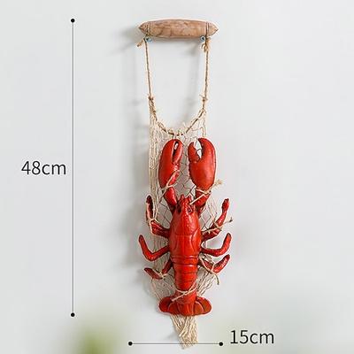 Wanddekoration, Wandbehang, mediterraner Stil, Kunstharz, Meeresfrüchte-Modell, Simulation von Hummerkrabben, Ladendekoration, Restaurant-Anhänger, Ornamente