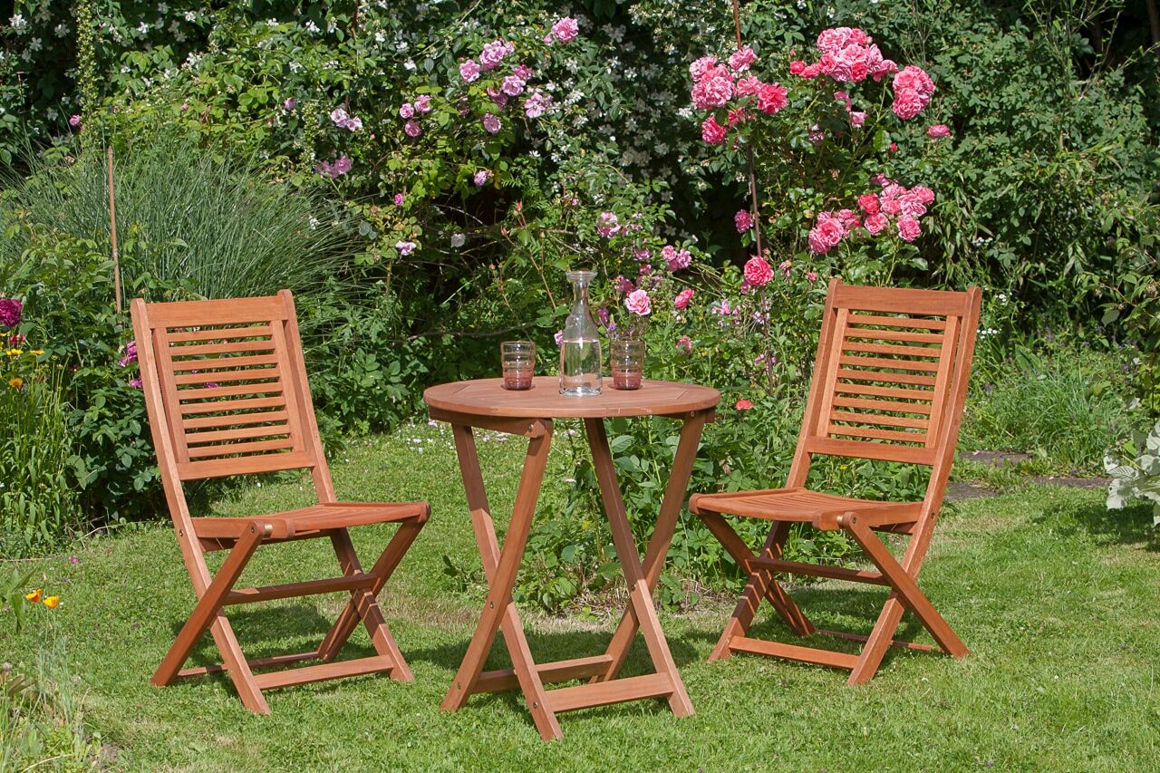 Garten-Essgruppe MERXX "»Cordoba«", beige (natur, natur, natur), Massivholz, Sitzmöbel-Sets, Garten-Essgruppe, Tisch klappbar: Øx H: 65x75 cm natur, natur, natur Einheitsgröße