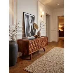Lowboard Massivholz Modern Stil 92x44x35 cm mit Klapptür