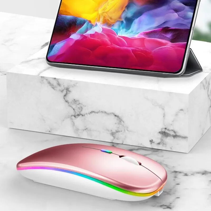 INF Kabellose 2,4G + Bluetooth 5,8G Dual-Modus-Maus - Pink