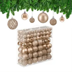 Relaxdays Weihnachtskugeln im 150er Set Beige,Silber