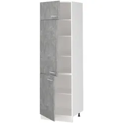 Vicco, Regal, Vorratsschrank R-Line, Beton/Weiss, 60 cm (57.20 x 60 x 206.80 cm)