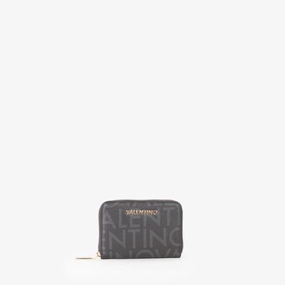 Geldbörse VALENTINO BAGS "REGINA RE", Damen, grau (nero), Lederimitat, Kleinlederwaren