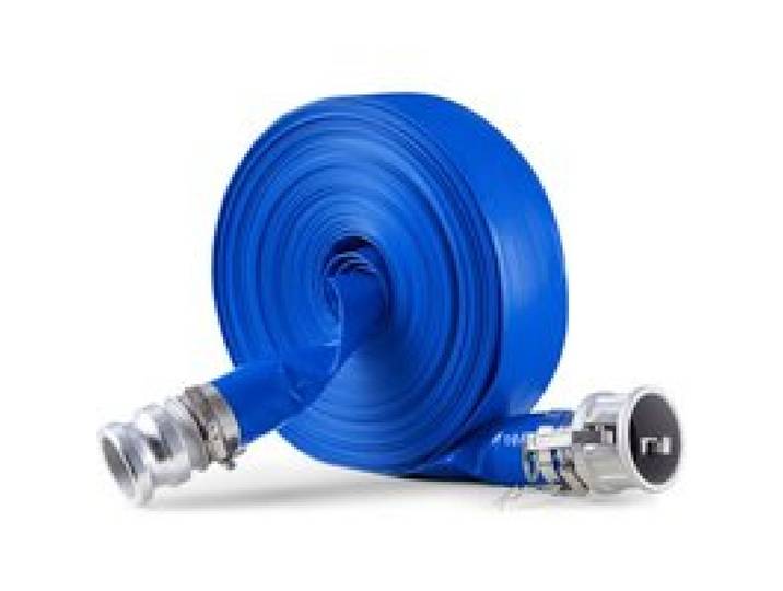 VEVOR Flachschlauch, 50,8 mm x 30 m, PVC-Abwasserschlauch, mit Klemmen, Camlock, Aluminiumbeschlägen, passend für verschiedene Pumpen, zur Abwasseraufbereitung, Wassertransport und weiteren Zwecken