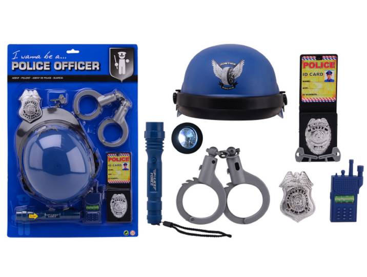 Politie speelset 26758 - Politieagent - Helm Badge Handboeien Zaklamp Walkie Talkie