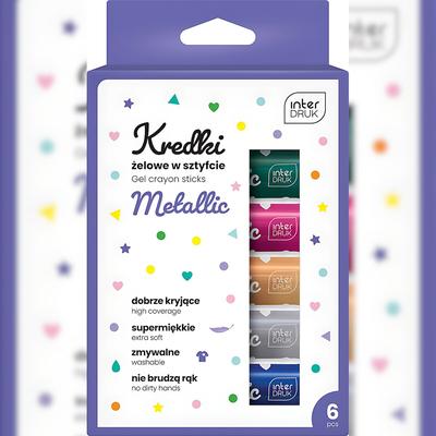 Interdruk Gel-Poster-Farbstifte 6er Packung mit Metalleffekt 6 Stück
