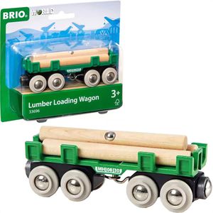 BRIO World 33696, Langholzwagen mit 3 Baumstämmen, aus Holz