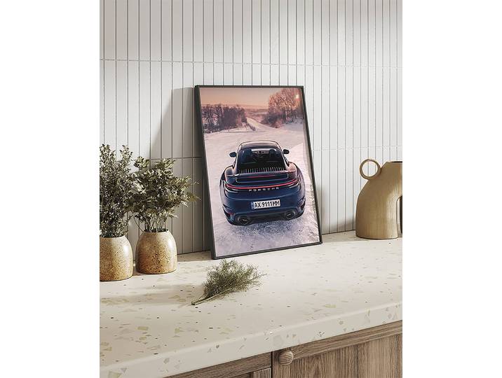 Bild Porsche 911 Turbo S Rahmen: Buche Massiv, lackiert Abdeckung: Acrylglas Multicolor 42 x 52cm